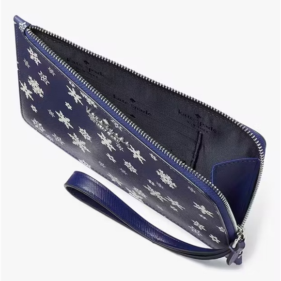 Kate Spade Staci Medium L Zip Wristlet Snowflake Toss (still in plastic) lzp - Picture 3 of 16